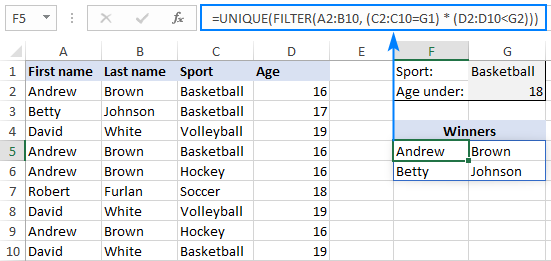 excel mac function for identifying unique values